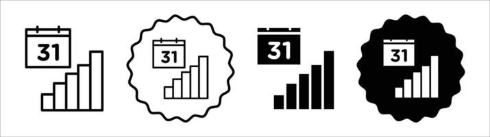 Fund growth icon set collection. Fund growth Outline flat Icon. vector