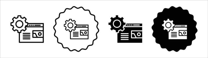 Front end development icon set collection. Front end development Outline flat Icon. vector