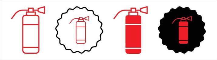 Fire extinguisher icon set collection for web vector