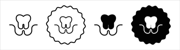 Extraction tooth icon set collection for web vector