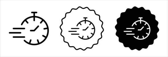 Fast time icon set collection. Fast time Outline flat Icon. vector