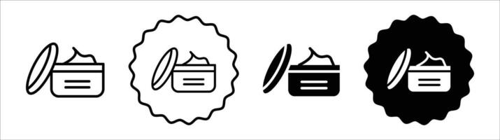 Facial cream icon set collection. Facial cream Outline flat Icon. vector