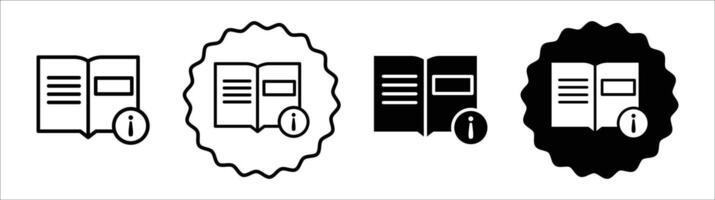 Instruction icon set collection. Instruction Outline flat Icon. vector