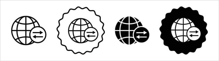 Import export icon set collection. Import export Outline flat Icon. vector