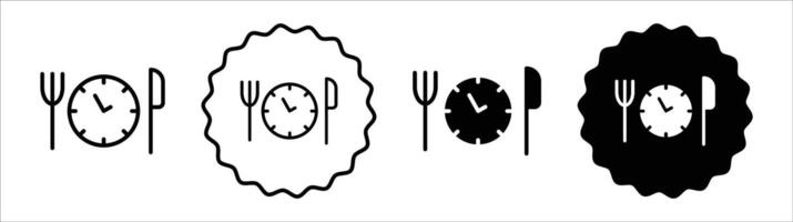 Intermittent fasting icon set collection. Intermittent fasting Outline flat Icon. vector