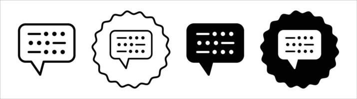 Morse code icon set collection. Morse code Outline flat Icon. vector