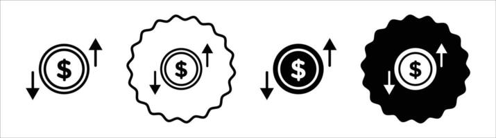 Operating profit loss icon set collection. Operating profit loss Outline flat Icon. vector