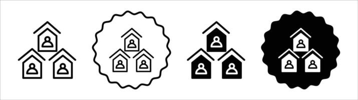 Neighbor icon set collection. Neighbor Outline flat Icon. vector