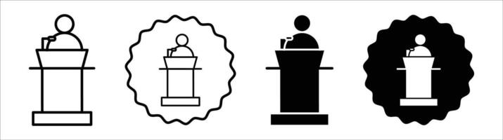 Keynote presentation icon set collection. Keynote presentation Outline flat Icon. vector