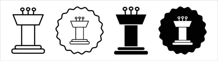 Lectern icon set collection. Lectern Outline flat Icon. vector