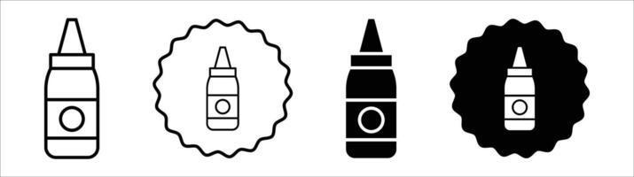Ketchup icon set collection. Ketchup Outline flat Icon. vector