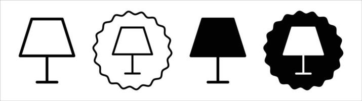 Lamp icon set collection. Lamp Outline flat Icon. vector