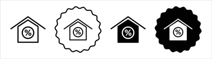 Mortgage rate icon set collection for web vector