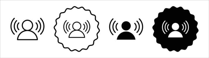 Motion sensor icon set collection for web vector