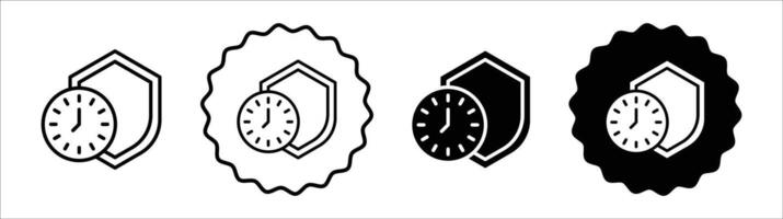 Long term protection icon set collection. Long term protection Outline flat Icon. vector