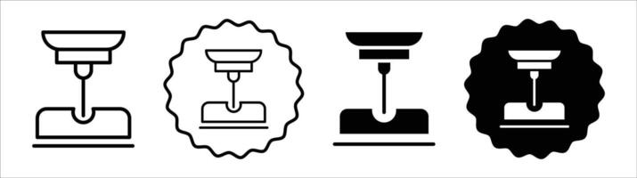 Laser machine icon set collection. Laser machine Outline flat Icon. vector