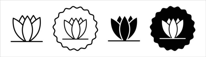 lotus icon set collection. Lotus Outline flat Icon. vector