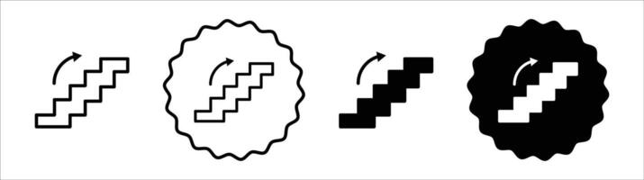 Next steps icon set collection. Next steps Outline flat Icon. vector