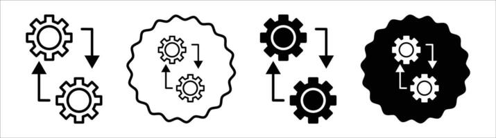 Methodology icon set collection. Methodology Outline flat Icon. vector