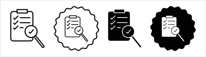 Quality check icon set collection. Quality check Outline flat Icon. vector