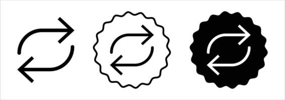 Repeat icon set collection. Repeat Outline flat Icon. vector