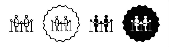 Queue icon set collection. Queue Outline flat Icon. vector
