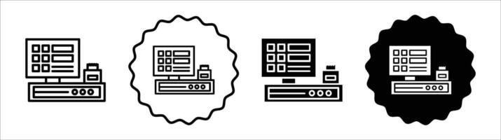 POS system icon set collection. POS system Outline flat Icon. vector
