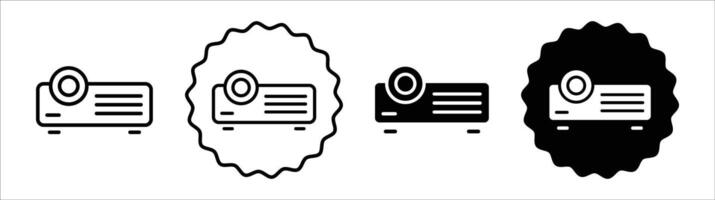 Projector icon set collection. Projector Outline flat Icon. vector