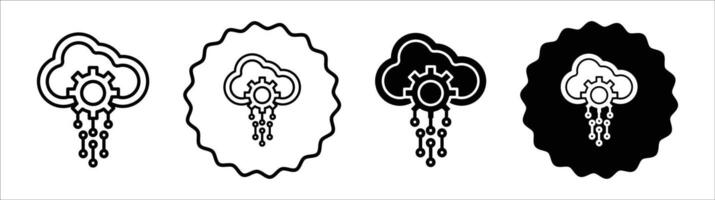 SaaS icon set collection. SaaS Outline flat Icon. vector