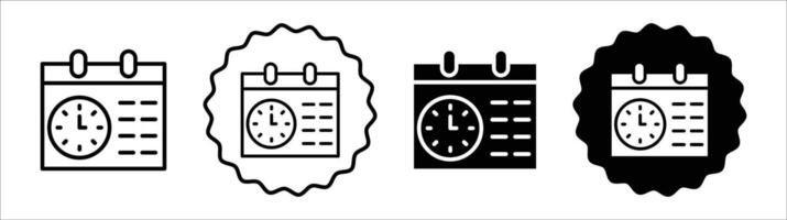 Schedule icon set collection. Schedule Outline flat Icon. vector