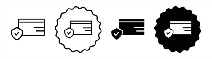Secure payment icon set collection. Secure payment Outline flat Icon. vector