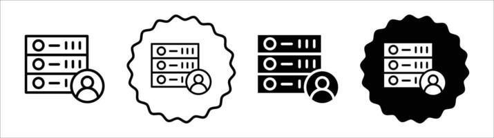 Shared hosting icon set collection. Shared hosting Outline flat Icon. vector
