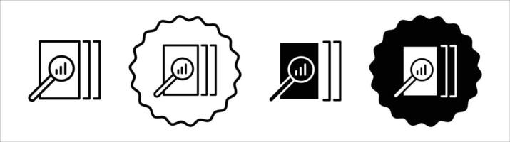 Scrutiny info icon set collection. Scrutiny info Outline flat Icon. vector