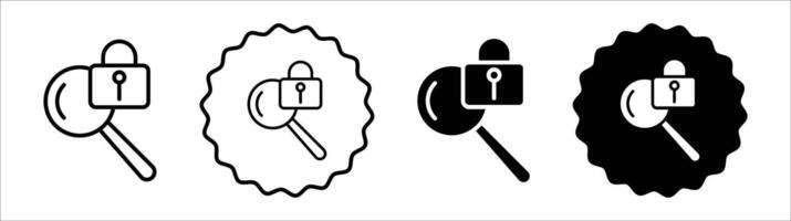 Security scan icon set collection. Security scan Outline flat Icon. vector