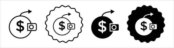 Send money icon set collection. Send money Outline flat Icon. vector