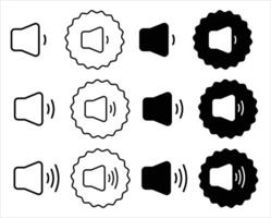 Speaker volume icon set collection. Speaker volume Outline flat Icon. vector