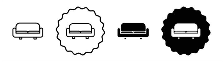 Sofa icon set collection. Sofa Outline flat Icon. vector