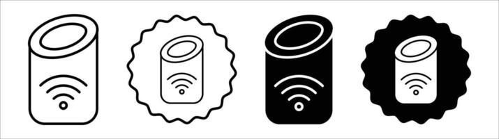 Smart speaker icon set collection. Smart speaker Outline flat Icon. vector