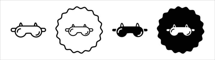 Sleeping mask icon set collection. Sleeping mask Outline flat Icon. vector