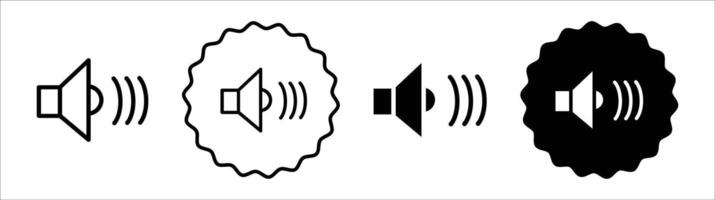 Sound effect icon set collection. Sound effect Outline flat Icon. vector