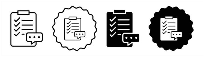 Survey icon set collection. Survey Outline flat Icon. vector