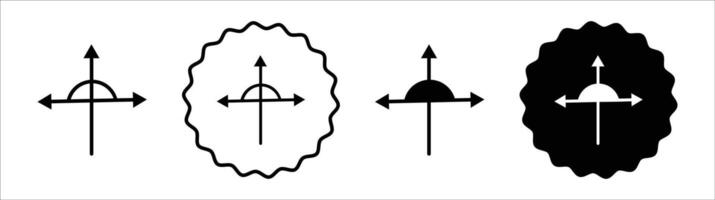 Tangent icon set collection. Tangent Outline flat Icon. vector