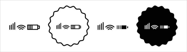 Status bar icon set collection. Status bar Outline flat Icon. vector