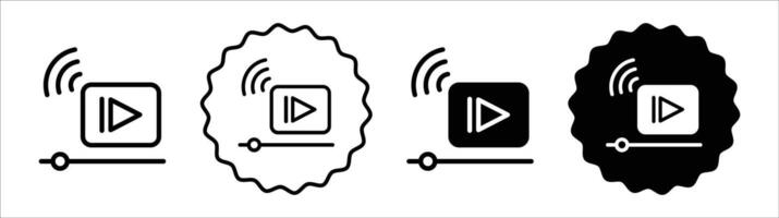 streaming icon set collection. streaming Outline flat Icon. vector