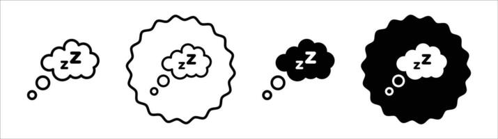 Zzz icon set collection. Zzz Outline flat Icon. vector