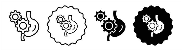 Work digestive system icon set collection for web vector