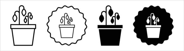 Withered plant icon set collection for web vector
