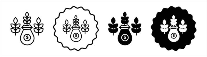 Yield icon set collection. Yield Outline flat Icon. vector