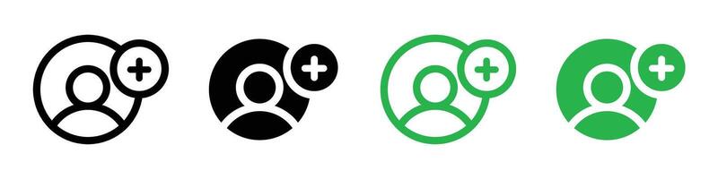 Add a new user icon logo set vector