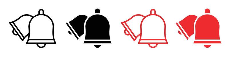 Mobile and Smartphone Notification Bell Ring Tone Icons for Message and Call Alerts vector